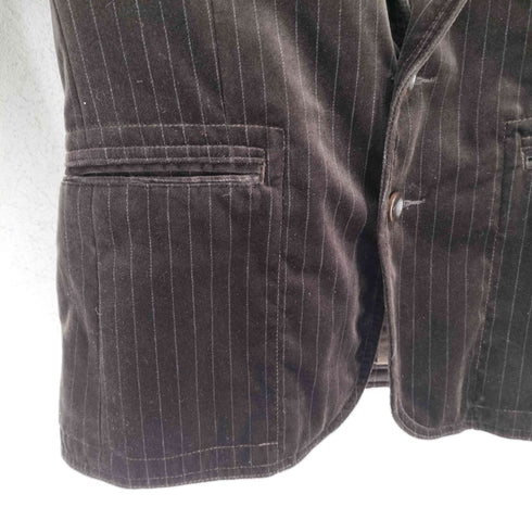 ポールスミスジーンズ Paul Smith JEANS ストライプ柄ベロア地2Bテーラードジャケット メンズ S