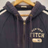 アバクロンビーアンドフィッチ Abercrombie & Fitch NEW YORK FITCH 刺繍 サイドリブ ライン ジップパーカー Y2K メンズ import:M