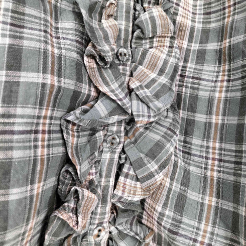 サマンサモスモス samansa Mos2 Cross Linen フリルブラウス レディース FREE