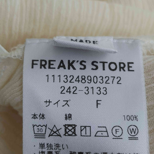 フリークスストア FREAKS STORE 24ss インド コットンクレープ シャーリングワンピース レディース FREE