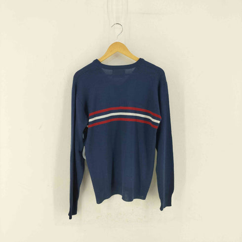 ジャンセン jantzen 70S USA製 ボーダー vネック ニットトップス メンズ import:L