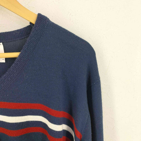 ジャンセン jantzen 70S USA製 ボーダー vネック ニットトップス メンズ import:L