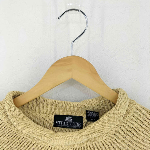 ストラクチャー STRUCTURE 90s 旧タグ 香港製 シルク混 ニットトップス メンズ import:L