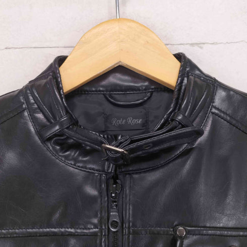 Rote Rose フェイクレザーライダースジャケット Y2K レディース M