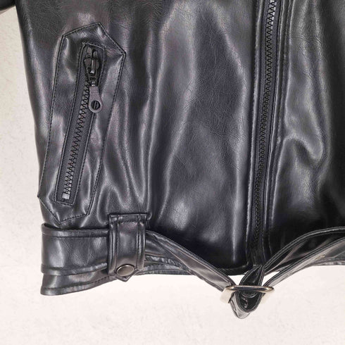 Rote Rose フェイクレザーライダースジャケット Y2K レディース M
