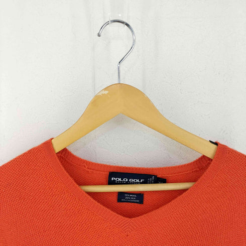 ポロゴルフラルフローレン POLO GOLF RALPH LAUREN シルク カシミヤ混 Vネック ニットトップス メンズ import:XL