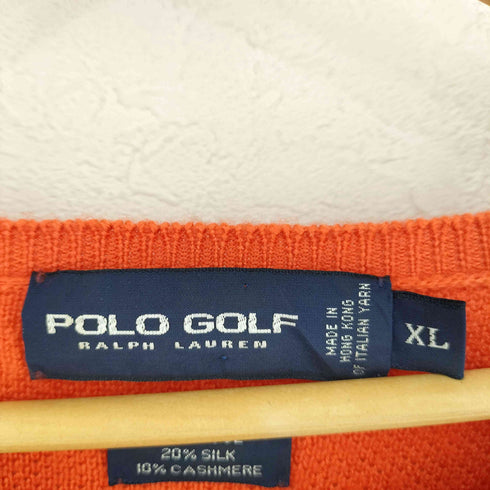 ポロゴルフラルフローレン POLO GOLF RALPH LAUREN シルク カシミヤ混 Vネック ニットトップス メンズ import:XL