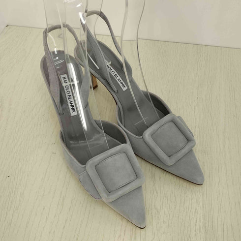 マノロブラニク MANOLO BLAHNIK MAYSLI スエード パンプス レディース 37 1/2