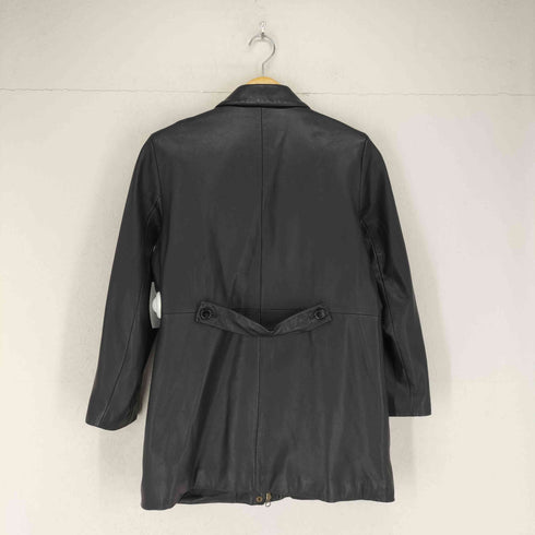 ギャップ Gap 00s OLD lamb leather ラムレザー比翼ステンカラーコート レディース S