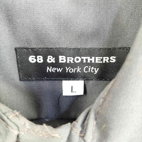 シックスティエイトアンドブラザーズ 68&BROTHERS L/S Work Shirts Brotherプリント メンズ import:L