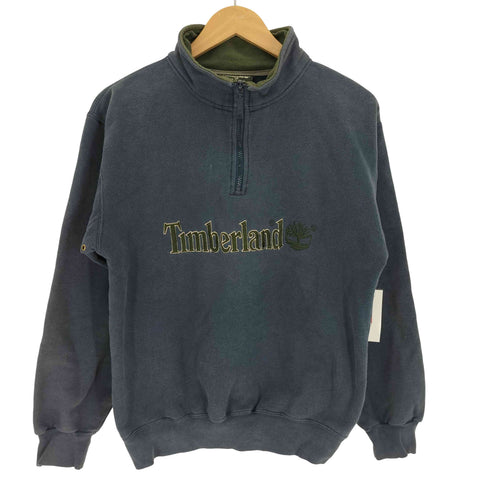 ティンバーランド Timberland 90S イスラエル製 ロゴ刺繍 スタンドネック スウェット ハーフジップ プルオーバー メンズ import:XS