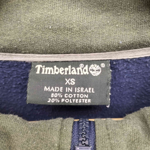 ティンバーランド Timberland 90S イスラエル製 ロゴ刺繍 スタンドネック スウェット ハーフジップ プルオーバー メンズ import:XS