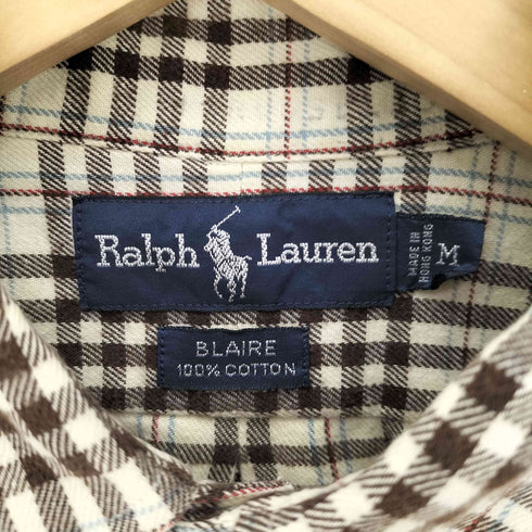 ラルフローレン RALPH LAUREN 90S BLAIRE ポニー刺繍 L/S チェック BD シャツ メンズ import:M