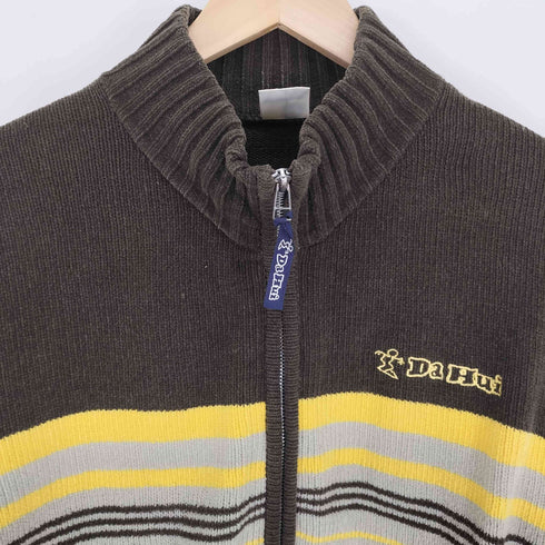 DA HUI 90-00S スタンドネック ジップアップ ニット ジャケット メンズ import:L
