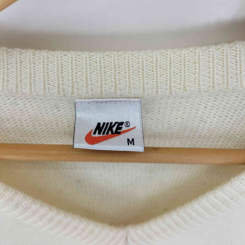 ナイキ NIKE 90-00S 白タグ スウッシュ刺繍 Vネック プルオーバー ニット セーター メンズ import:M