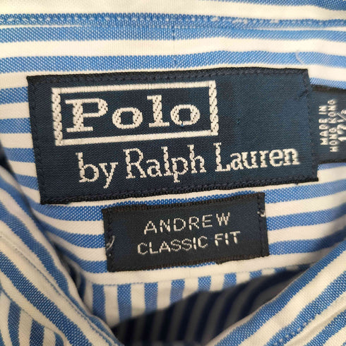 ポロバイラルフローレン Polo by RALPH LAUREN ANDREW CLASSIC FIT L/S ストライプ シャツ メンズ 17 1/2
