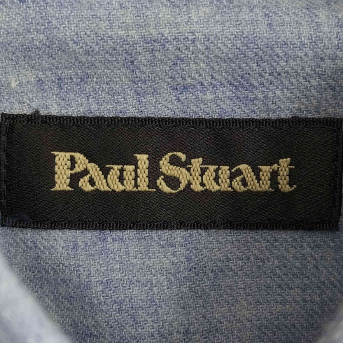 ポールスチュアート Paul Stuart イタリア製 コットンウール ホリゾンタルカラー シャツ メンズ import:M
