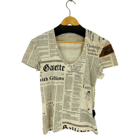 ジョンガリアーノ JOHN GALLIANO News Paper print T-shirt メンズ import:S