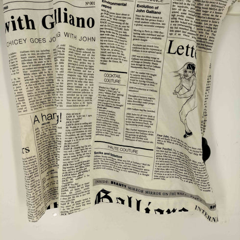 ジョンガリアーノ JOHN GALLIANO News Paper print T-shirt メンズ import:S