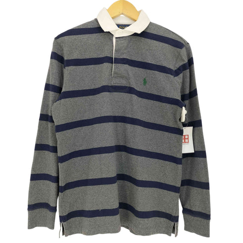 ポロラルフローレン POLO RALPH LAUREN 現行タグ ポニー刺繍 ボーダー 長袖 ラガーシャツ メンズ import:S