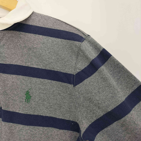 ポロラルフローレン POLO RALPH LAUREN 現行タグ ポニー刺繍 ボーダー 長袖 ラガーシャツ メンズ import:S