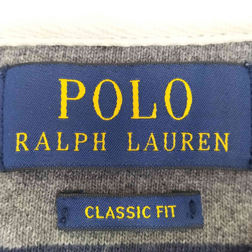 ポロラルフローレン POLO RALPH LAUREN 現行タグ ポニー刺繍 ボーダー 長袖 ラガーシャツ メンズ import:S