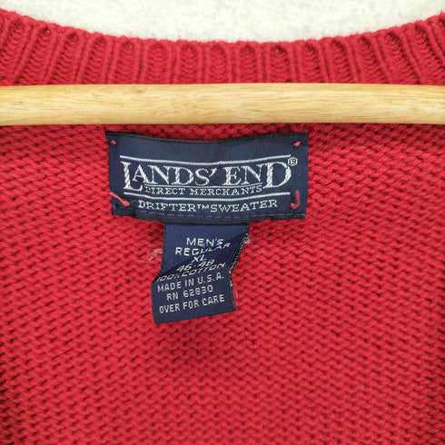 ランズエンド LANDS END コットンVネックニットベスト メンズ JPN:XL