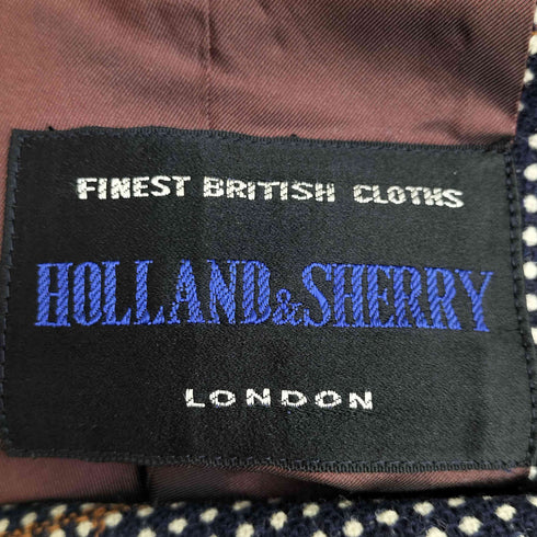HOLLAND&SHERRY チェックウール2Bテーラードジャケット メンズ
