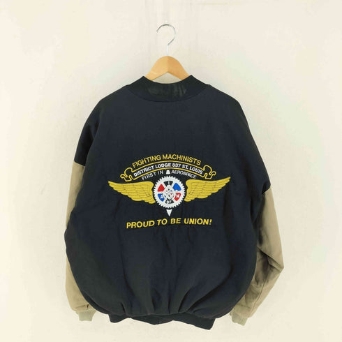 ASW USA製 刺繍入り 裏地キルティング フライトジャケット メンズ import:XL
