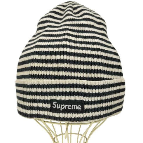 シュプリーム Supreme Striped Beanie ボックスロゴ ニット帽 ワッチキャップ ビーニー メンズ
