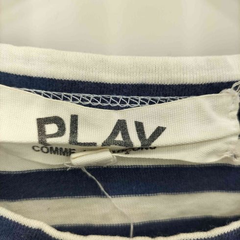 プレイコムデギャルソン PLAY COMME des GARCONS フロントプリント ボーダー クルーネックロンT レディース JPN:S