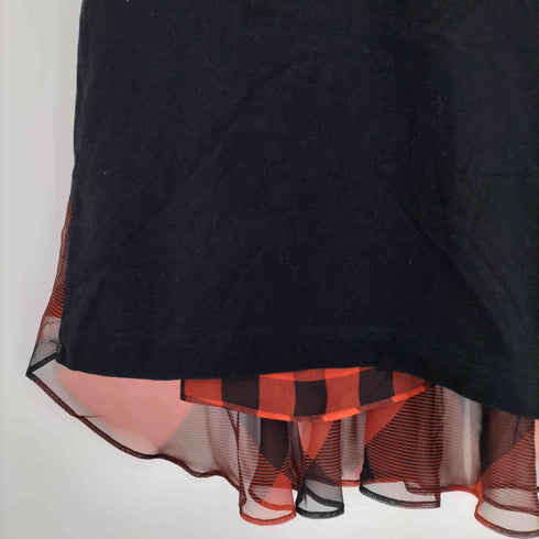 サカイ Sacai 22ss チェック シアー切替 クルーネック 半袖Tシャツ レディース JPN:2