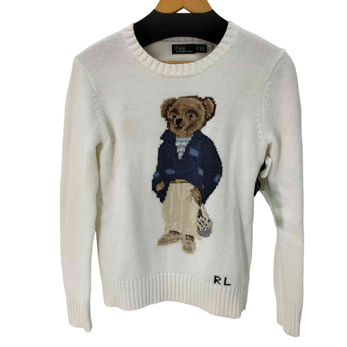 ポロバイラルフローレン Polo by RALPH LAUREN ポロベア刺繍 クルーネックニット レディース import:XS