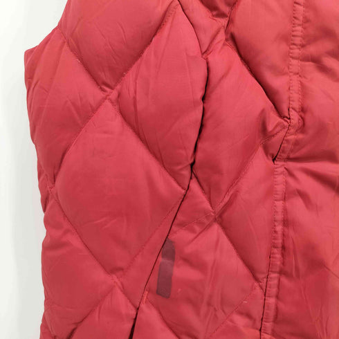 エディーバウアー Eddie Bauer 90-00S 裾 ロゴ GOOSE DOWN 比翼ジップ グースダウン キルティング ベスト レディース import:XS