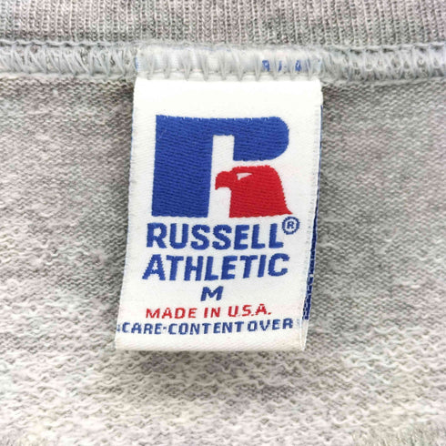 ラッセルアスレチック RUSSELL ATHLETIC 90S USA製 前V フロント ロゴ 切り替え クルーネック スウェット メンズ import:M