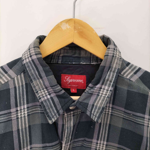 シュプリーム Supreme Quilted Flannel Shirt キルティング フランネルシャツ ジャケット メンズ import:L