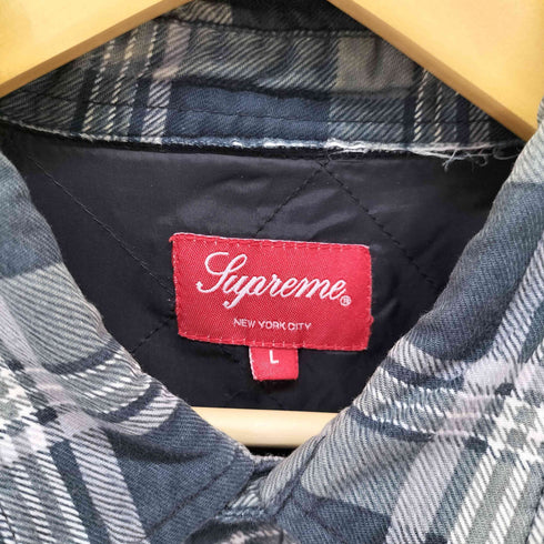 シュプリーム Supreme Quilted Flannel Shirt キルティング フランネルシャツ ジャケット メンズ import:L
