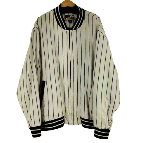 RAWBLUE 90S リネン混 ストライプ ブルゾン メンズ import:XXL