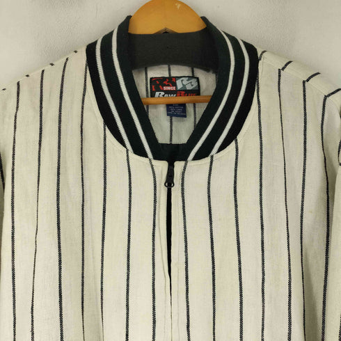 RAWBLUE 90S リネン混 ストライプ ブルゾン メンズ import:XXL