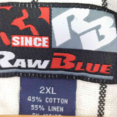 RAWBLUE 90S リネン混 ストライプ ブルゾン メンズ import:XXL