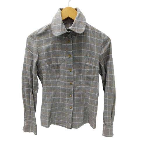 ヴィヴィアンウエストウッドレッドレーベル Vivienne Westwood RED LABEL 丸襟フランネルシャツ レディース M