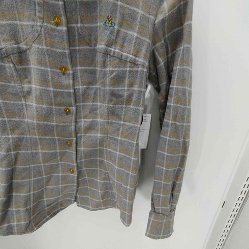 ヴィヴィアンウエストウッドレッドレーベル Vivienne Westwood RED LABEL 丸襟フランネルシャツ レディース M
