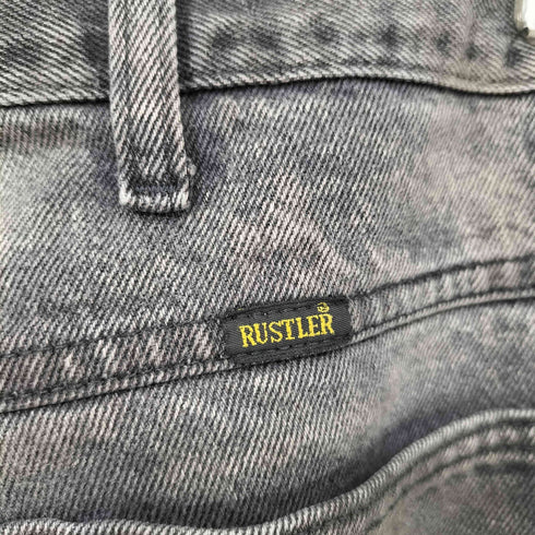 ラスラー RUSTLER 加工デザイン ブラックデニムパンツ メンズ 36/29