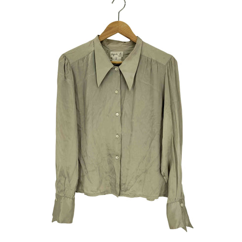 アニエスベー agnes b. 90S シルクサテンシャツ レディース 2
