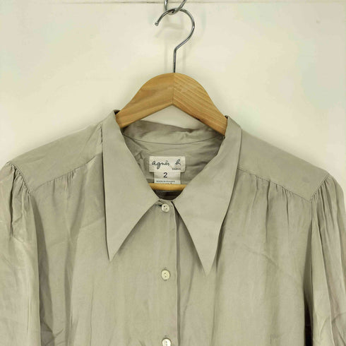 アニエスベー agnes b. 90S シルクサテンシャツ レディース 2