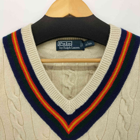 ポロバイラルフローレン Polo by RALPH LAUREN ウール カシミヤ チルデン ケーブル ニット ベスト メンズ import:L