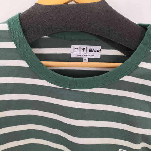 ザブラックアイパッチ THE BLACK EYE PATCH STRIPE BORDERED ストライプ ボーダー ロゴ 刺繍 L/Sカットソー ロンT メンズ JPN:XL