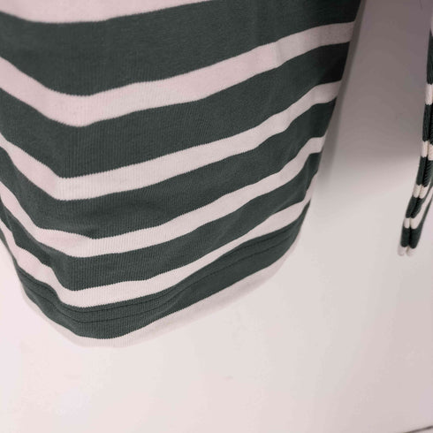 ザブラックアイパッチ THE BLACK EYE PATCH STRIPE BORDERED ストライプ ボーダー ロゴ 刺繍 L/Sカットソー ロンT メンズ JPN:XL