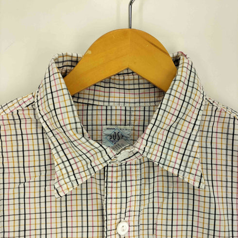 ポストオーバーオールズ POST OVERALLS USA製 グラフチェック L/S レギュラーカラーシャツ メンズ import:L