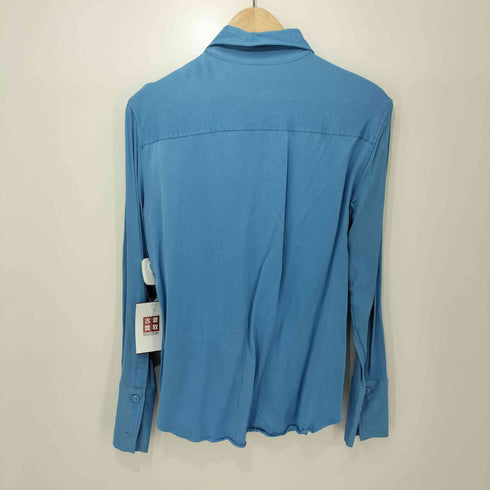 ザラ ZARA レーヨン100 サテン L/S シャツ レディース import:L